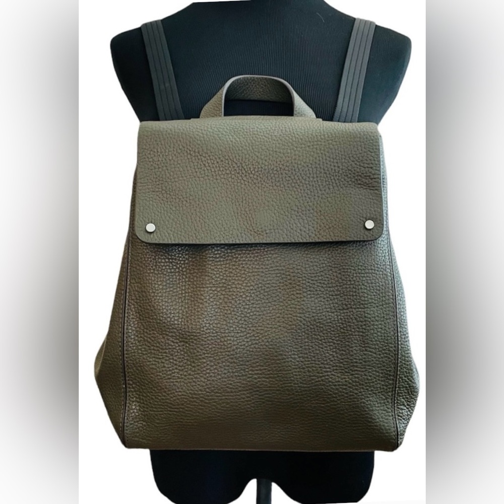 Treasure & Bond Amari Convertible Olive Green Leather Backpack